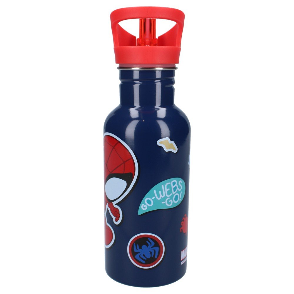 Botella térmica 500ml con pajita Spidey negra Vadobag