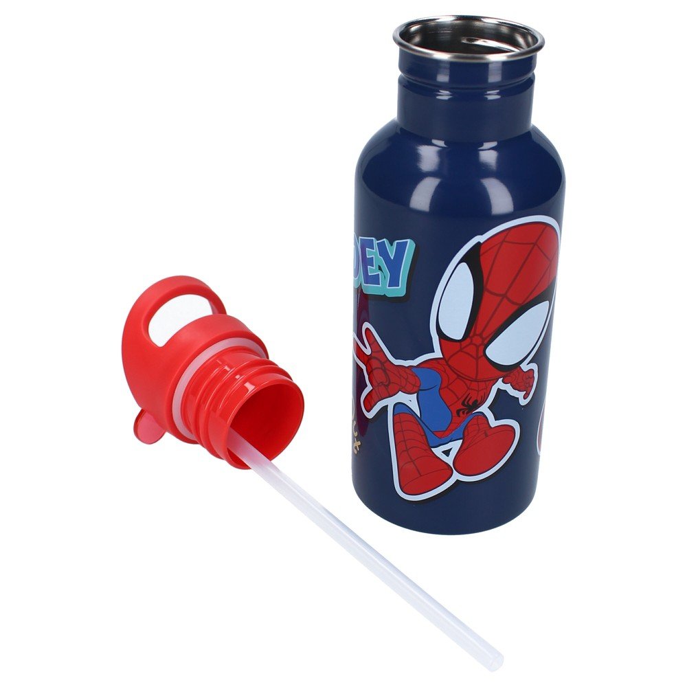 Botella térmica 500ml con pajita Spidey negra Vadobag