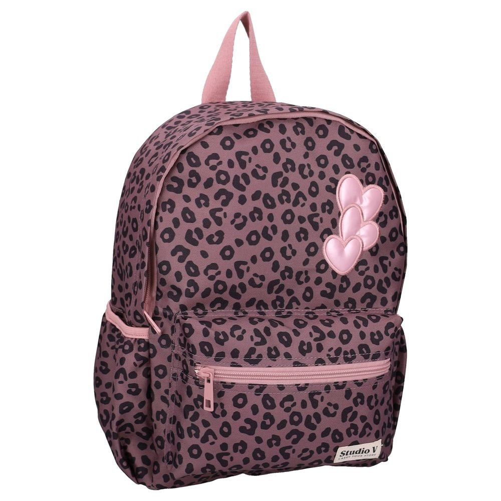Mochila escolar 36x27 Bolsillo Rejilla Animal Print Rosa VADOBAG