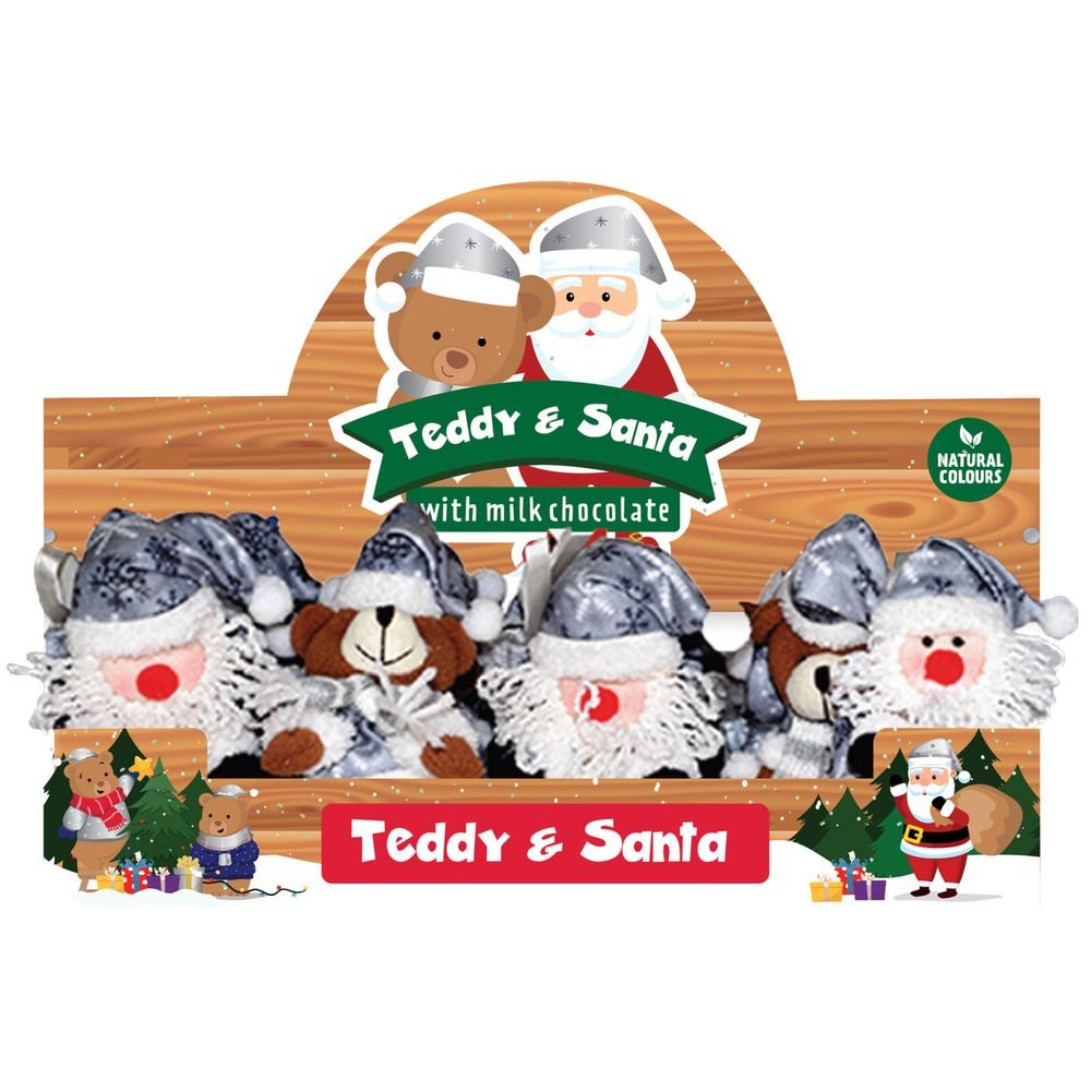EXPOSITOR 12 PELUCHES OSITO Y PAPA NOEL SURTIDOS | KOOPMAN CHRISTMAS | ENVASE 12 UDS. UNIDAD | 8713305723841 Imagen principal del producto