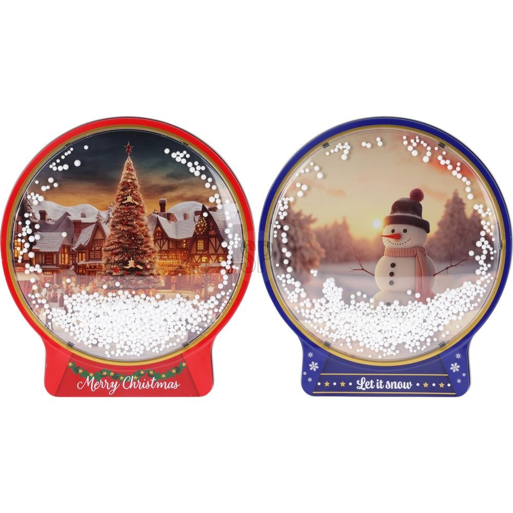 LATA DE GALLETAS NAVIDEÑAS BOLA NIEVE SURTIDAS 250 GR | KOOPMAN CHRISTMAS | ENVASE 6 UDS. UNIDAD | 8713305726613 Imagen principal del producto