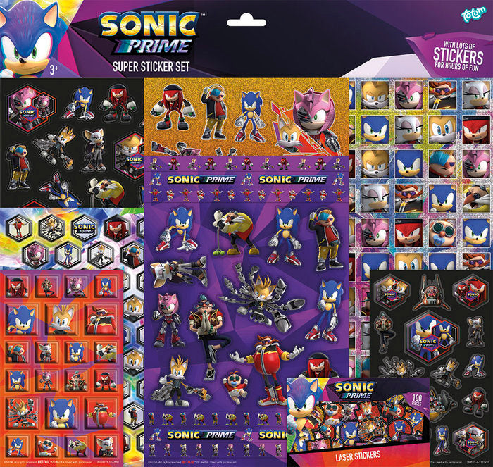 SUPER STICKER SET SONIC 38X36X0,3 CM | TOTUM | 1 UNIDAD | 8714274280557