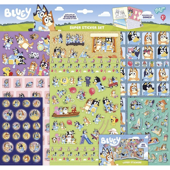 SUPER SET DE STICKERS BLUEY | TOTUM | 1 UNIDAD | 8714274290099