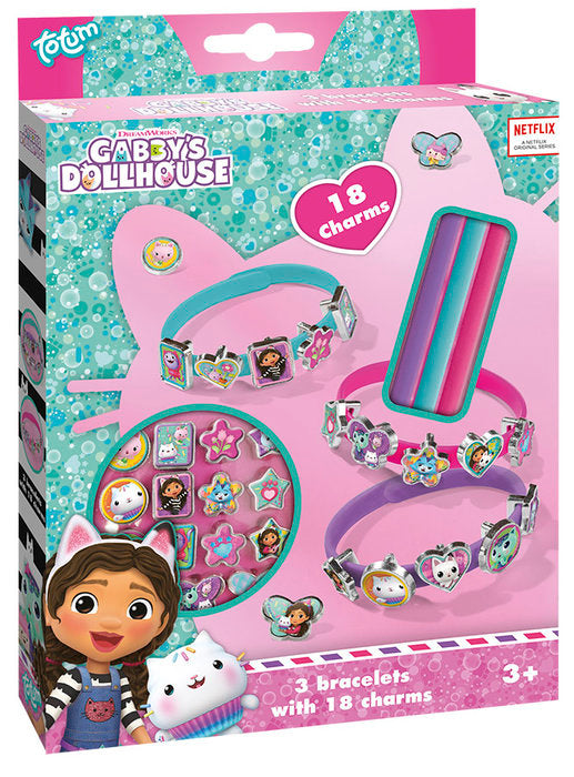 Juego Crea Tus Pulseras con Charms Gabby's Dollhouse Marca Totum