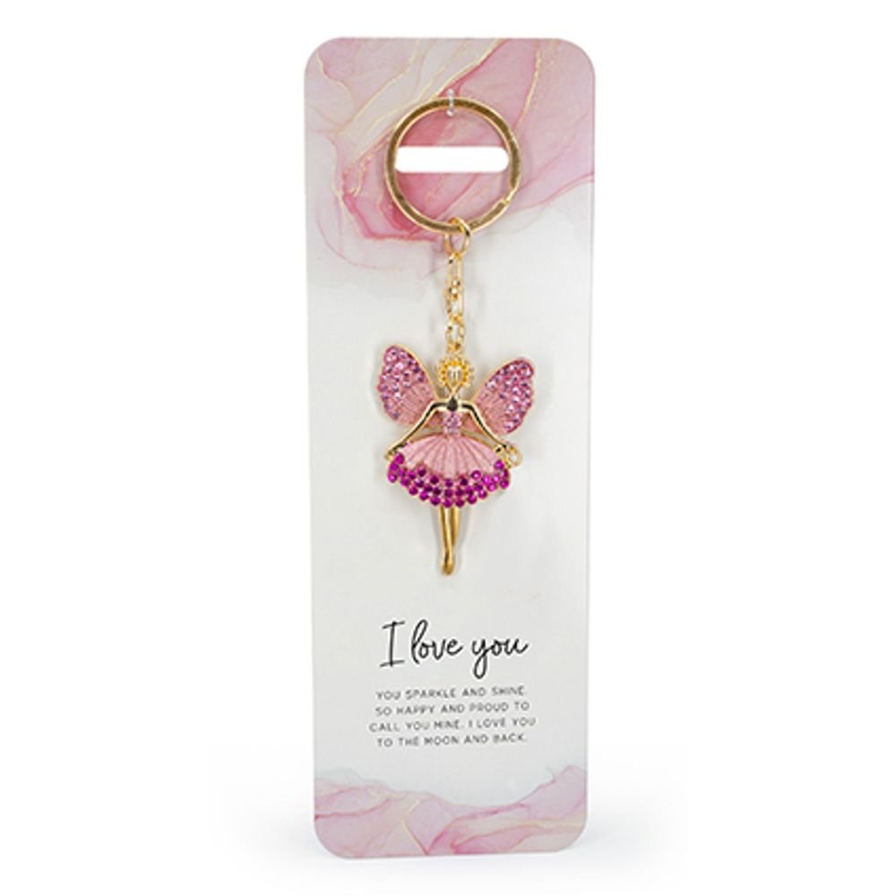Llavero Hada Rosa I Love You Marca WIDDOP Regalo