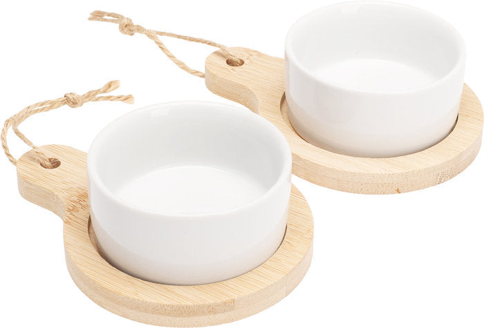 SET 2 BOLS PARA APERITIVOS CON BANDEJA DE BAMBU | KOOPMAN | 1 UNIDAD | 8719202481457 Imagen principal del producto