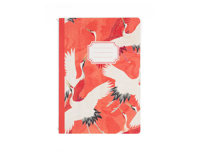 Cuaderno con Lomo Cosido de Algodón Mujer con Gruas Blancas Marca Webshop Arte