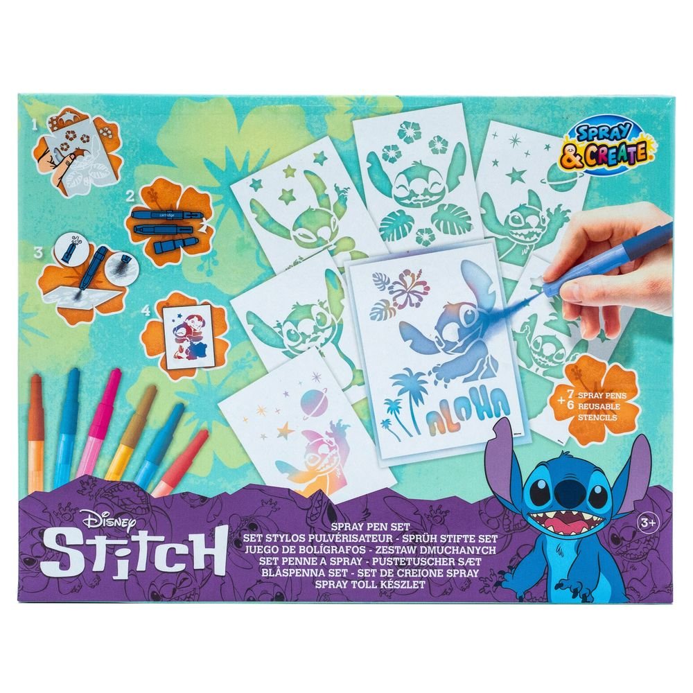 Set de Dibujo Aerografos y Plantillas Lilo & Stitch New Import SL