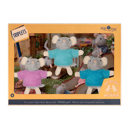 Muñecos 3 Ratones Trillizos 13 cm The Mouse Mansion