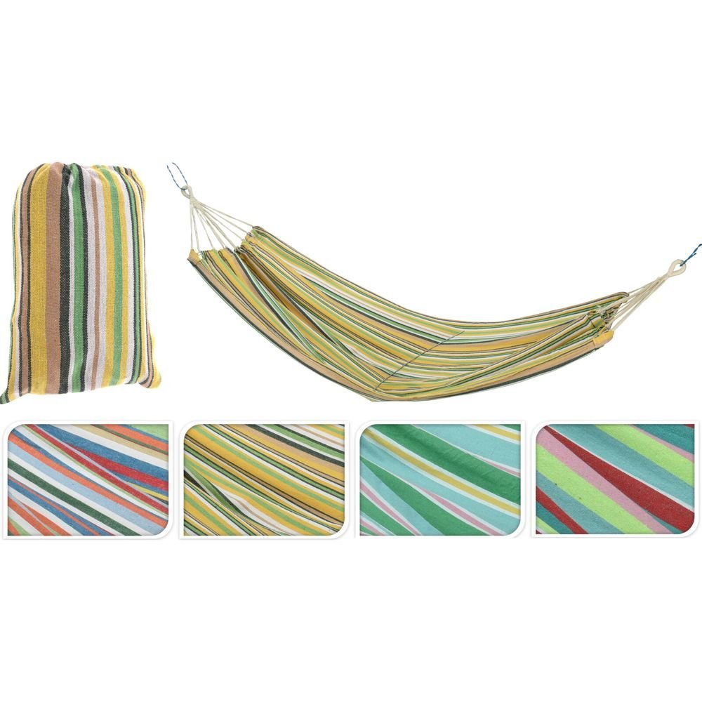 Hamaca de Tela 200x100 cm Rayas Surtidas Koopman