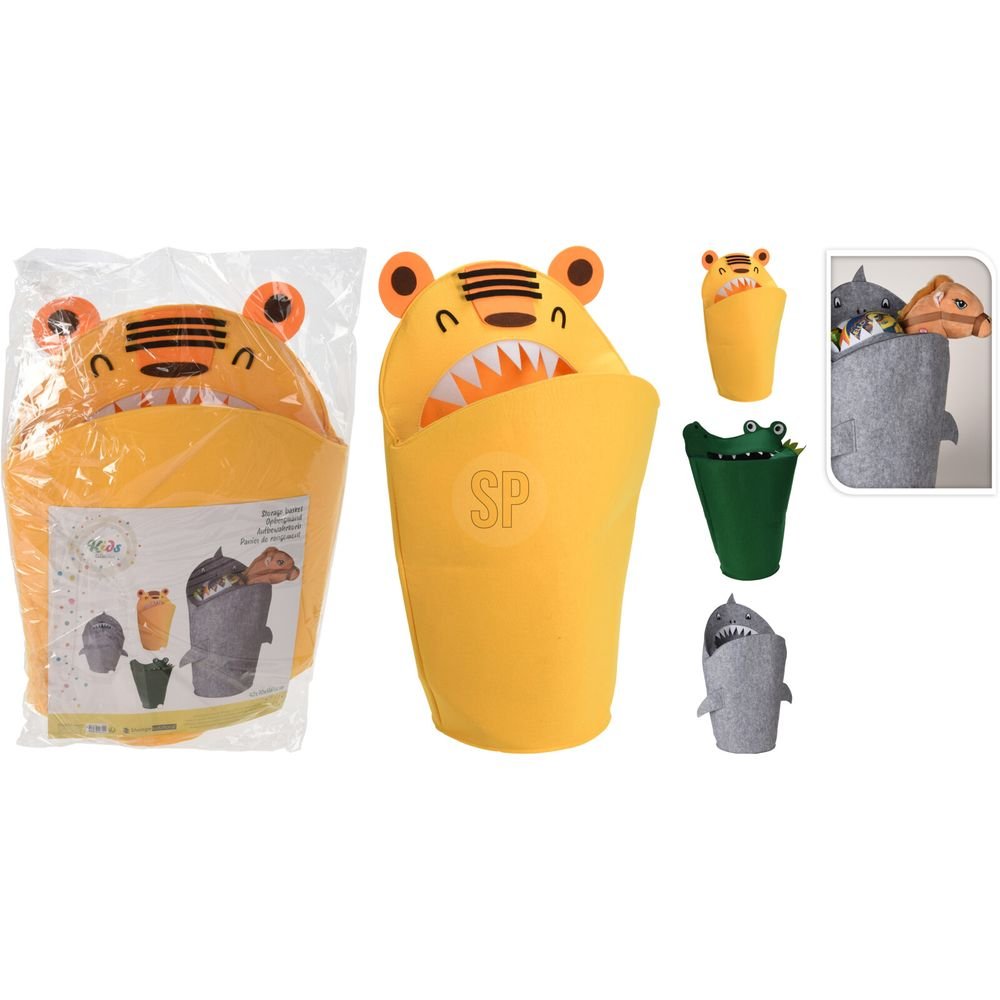 Cesto almacenaje fieltro animalitos surtidos Koopman