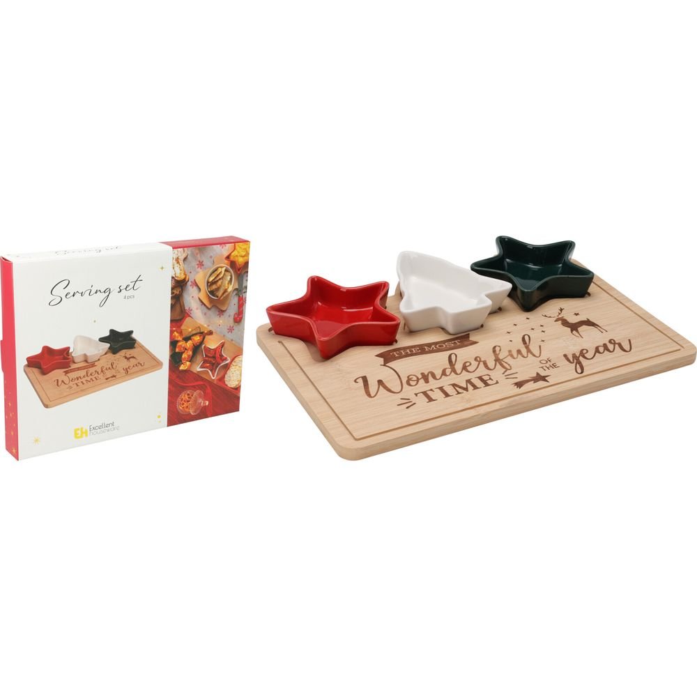 Set 3 Cuencos con Tabla para Aperitivos Navidad Koopman Christmas Imagen principal del producto