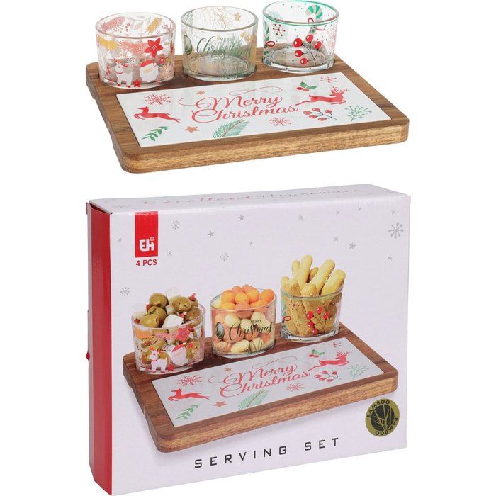 SET 4 PIEZAS 4 VASOS CON TABLA | KOOPMAN CHRISTMAS | 1 UNIDAD | 8720573385336 Imagen principal del producto