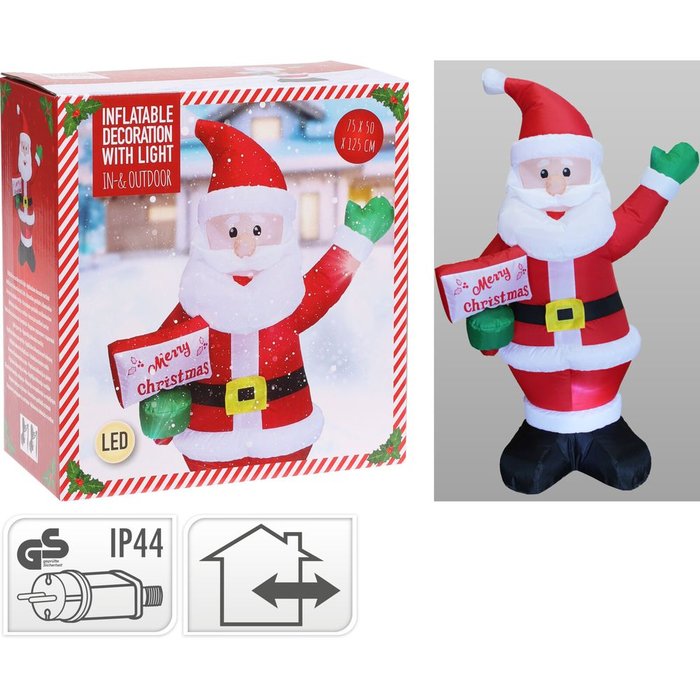 DECORACION PAPA NOEL INFLABLE CON LUZ 125CM | KOOPMAN CHRISTMAS | 1 UNIDAD | 8720573673457 Imagen principal del producto