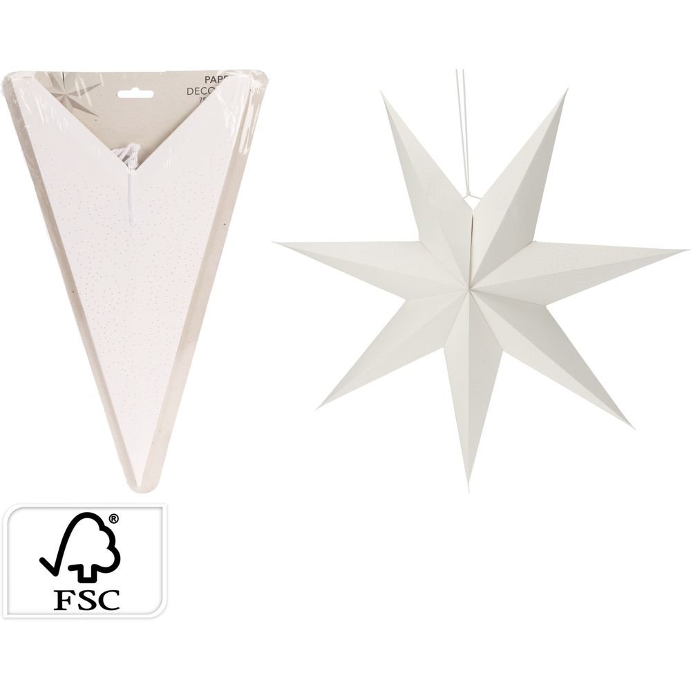 ESTRELLA DE PAPEL 75CM BLANCA | KOOPMAN CHRISTMAS | 1 UNIDAD | 8720573740173 Imagen principal del producto