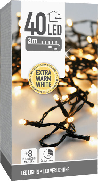 GUIRNALDA CABLE 40 LUCES LED EXTRA CALIDO 6M | KOOPMAN CHRISTMAS | 1 UNIDAD | 8720573810425 Imagen principal del producto