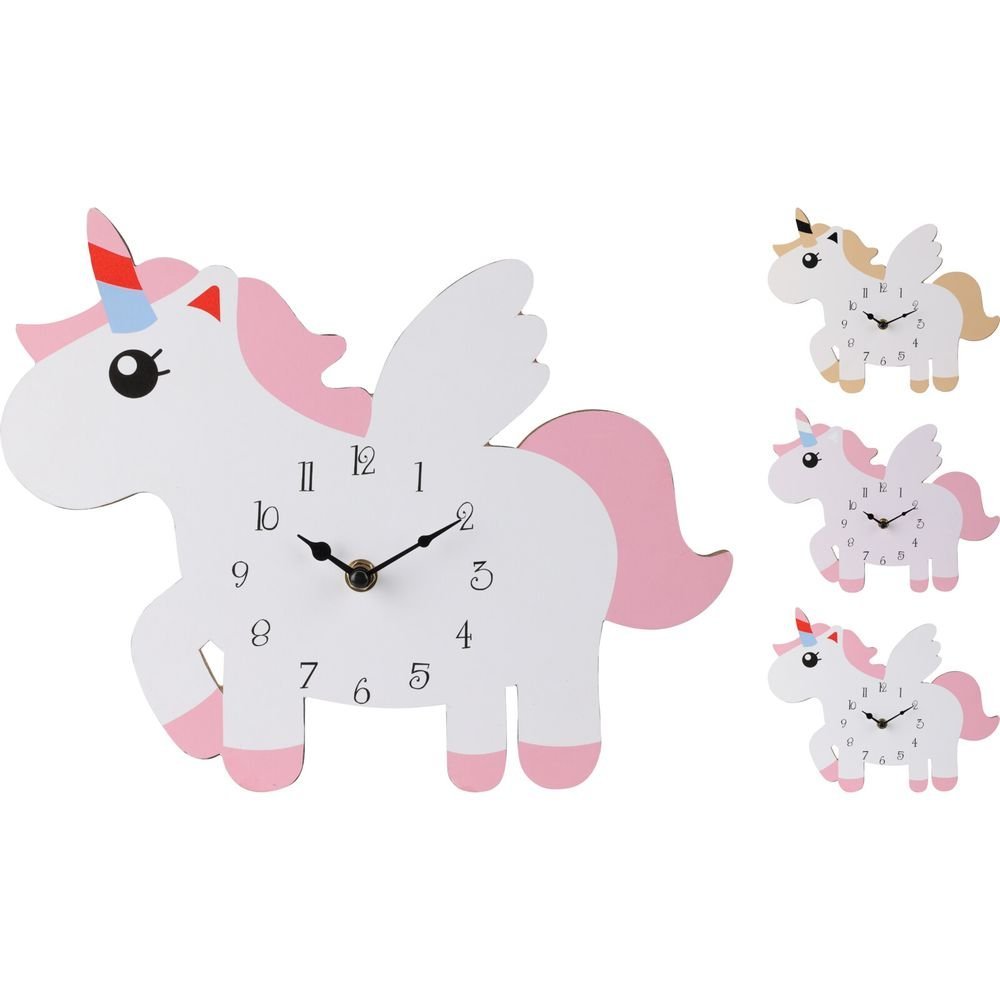 Reloj pared unicornio colores surtidos Koopman