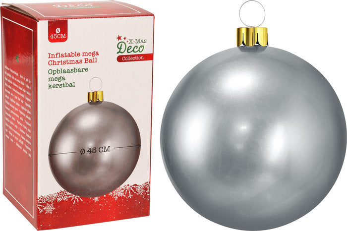 BOLA DE NAVIDAD HINCHABLE PLATEADA 45CM | KOOPMAN CHRISTMAS | 1 UNIDAD | 8720573824194 Imagen principal del producto