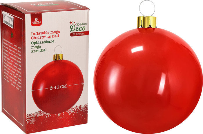 BOLA DE NAVIDAD HINCHABLE ROJA 45CM | KOOPMAN CHRISTMAS | 1 UNIDAD | 8720573824255 Imagen principal del producto