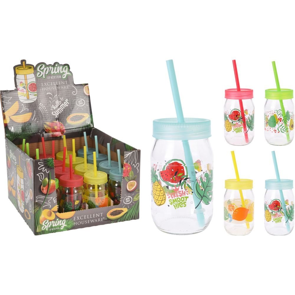 Expositor 20 Vasos con Tapa y Pajita Fruits Koopman Imagen principal del producto