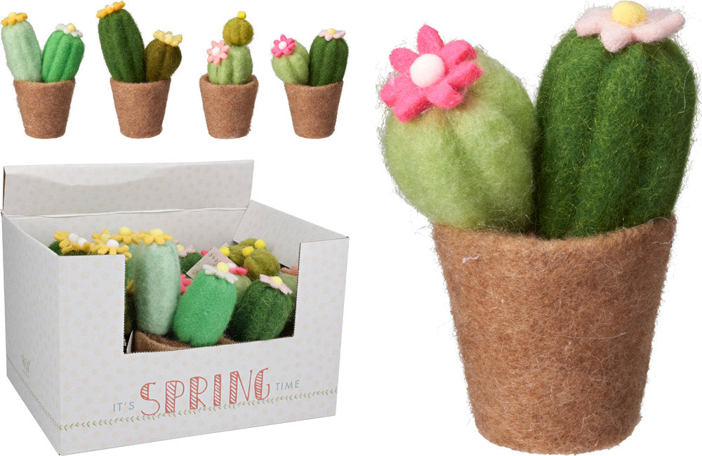 Cactus con Flores en Maceta Fieltro Surtidos Koopman Imagen principal del producto