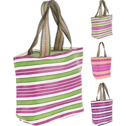 BOLSO PLAYA RAYAS PINK 50X37CM SURTIDOS | KOOPMAN