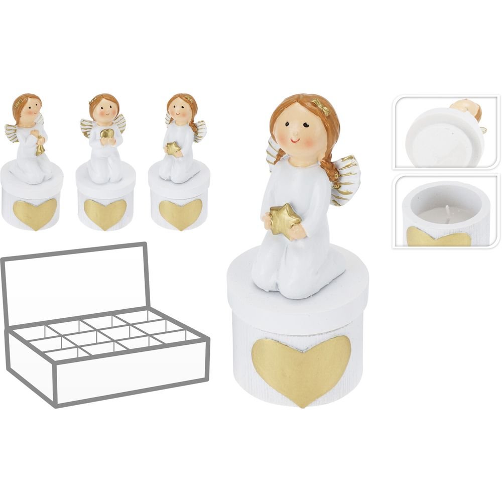 EXPOSITOR 12 VELAS CON ANGEL 5X12CM | KOOPMAN CHRISTMAS | ENVASE 12 UDS. UNIDAD | 8721037089906 Imagen principal del producto