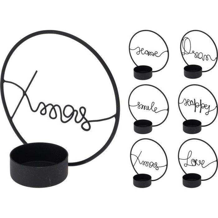 SET 12 PORTAVELAS TE DECORATIVOS CON MENSAJE | KOOPMAN CHRISTMAS | ENVASE 12 UDS. UNIDAD | 8721037180849 Imagen principal del producto