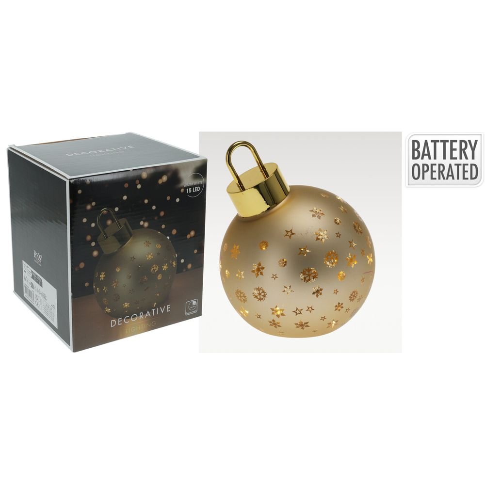 BOLA NAVIDAD CON LED 15CM ORO MATE | KOOPMAN CHRISTMAS | 1 UNIDAD | 8721037215879 Imagen principal del producto