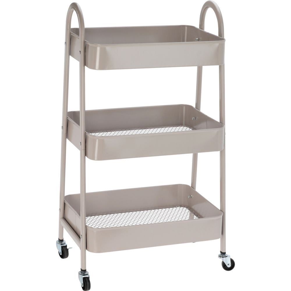 Carrito de estantes beige Koopman 3 capas