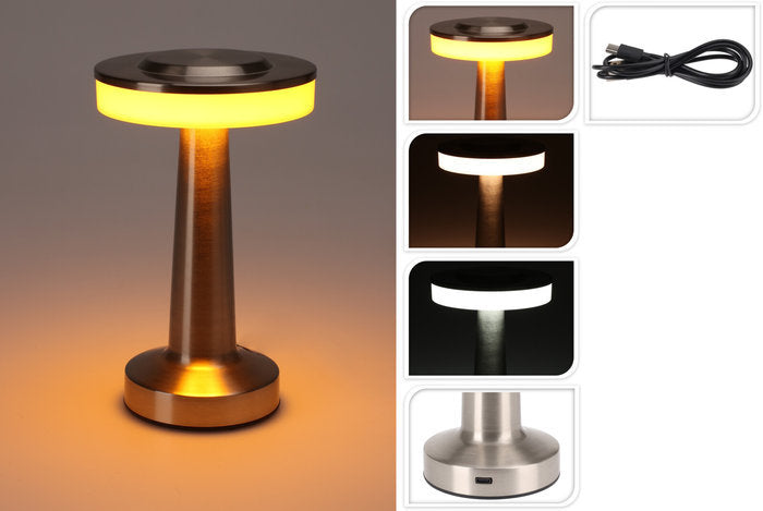 LAMPARA DE MESA STEEL 200X120X120MM USB | KOOPMAN | 1 UNIDAD | 8721037392693