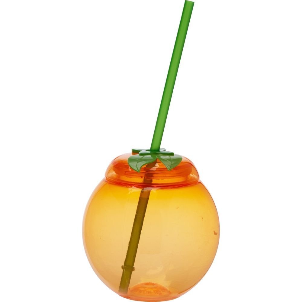 Vaso forma de fruta tropical con pajita, Koopman, 18 ud.