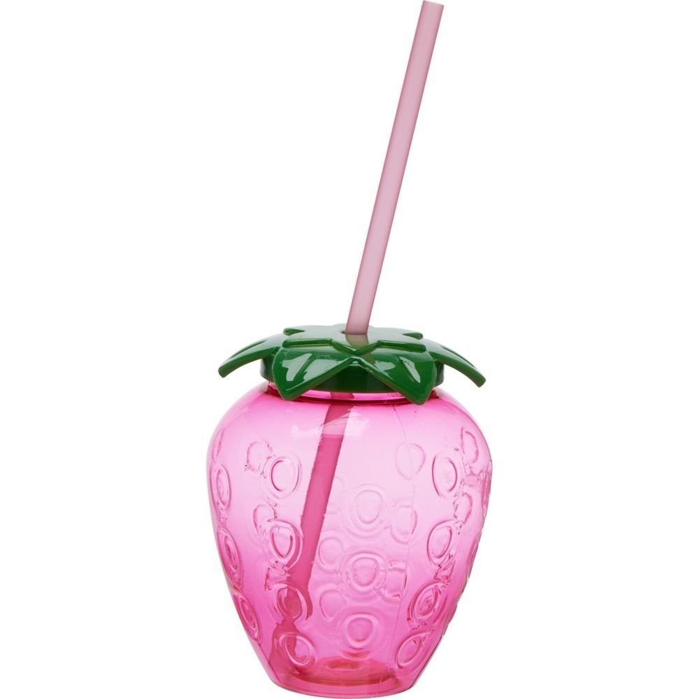 Vaso forma de fruta tropical con pajita, Koopman, 18 ud.