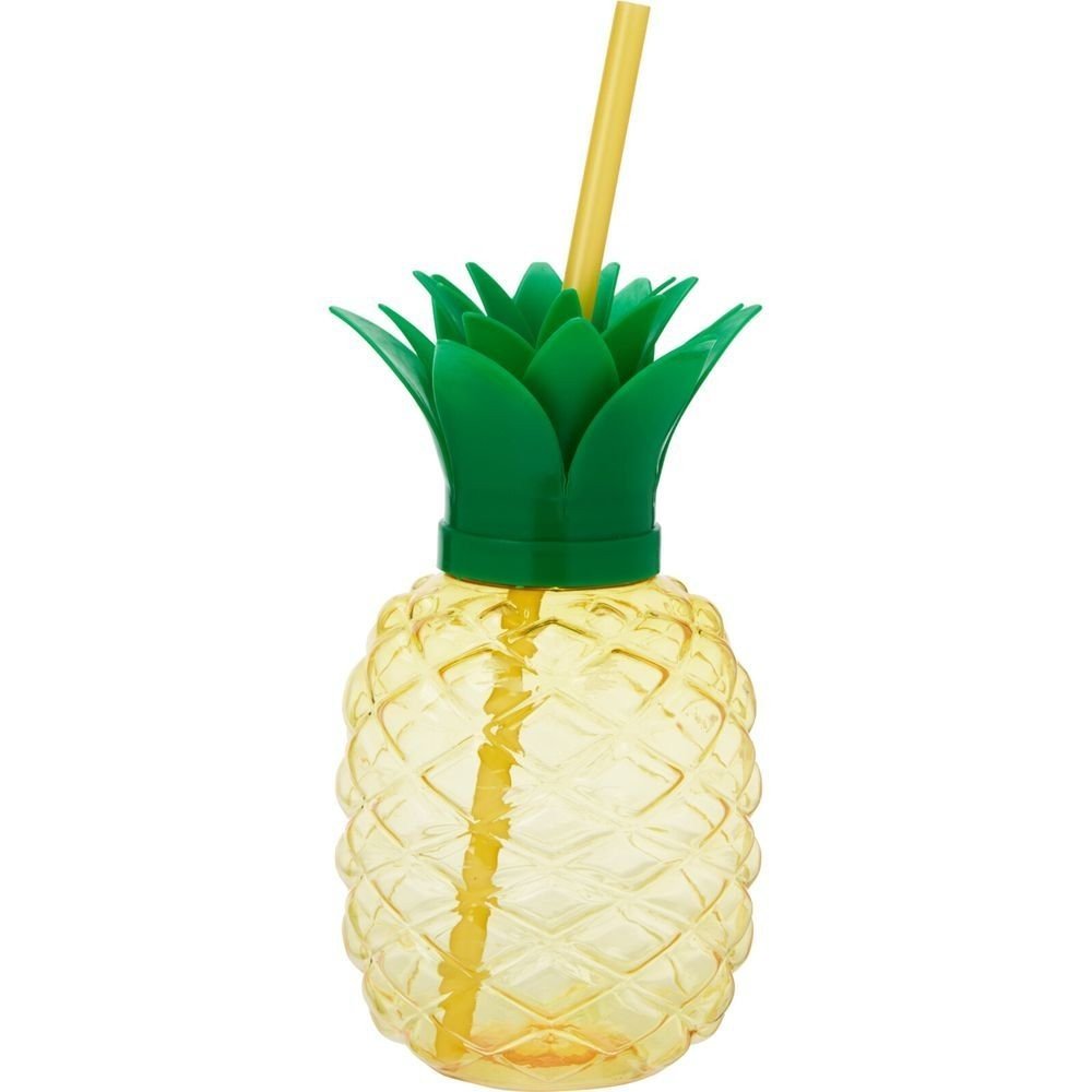 Vaso forma de fruta tropical con pajita, Koopman, 18 ud.