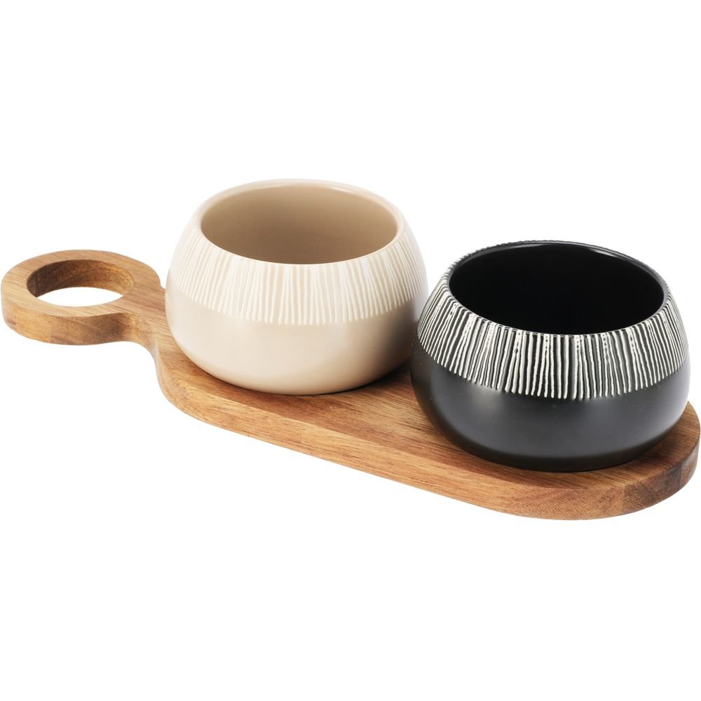 Juego para Aperitivos Tabla y 2 Cuencos Excellent Koopman
