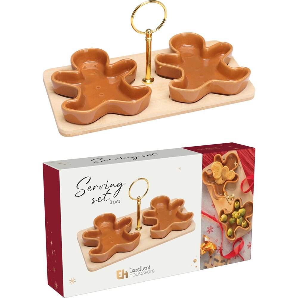 Set de Aperitivos Forma de Galleta de Jengibre Koopman Christmas