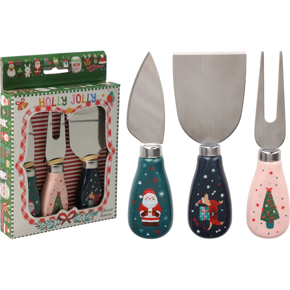 SET CUCHILLOS DE QUESO PARA APERITIVOS NAVIDEÑOS | KOOPMAN CHRISTMAS | 1 UNIDAD | 8721037544474 Imagen principal del producto
