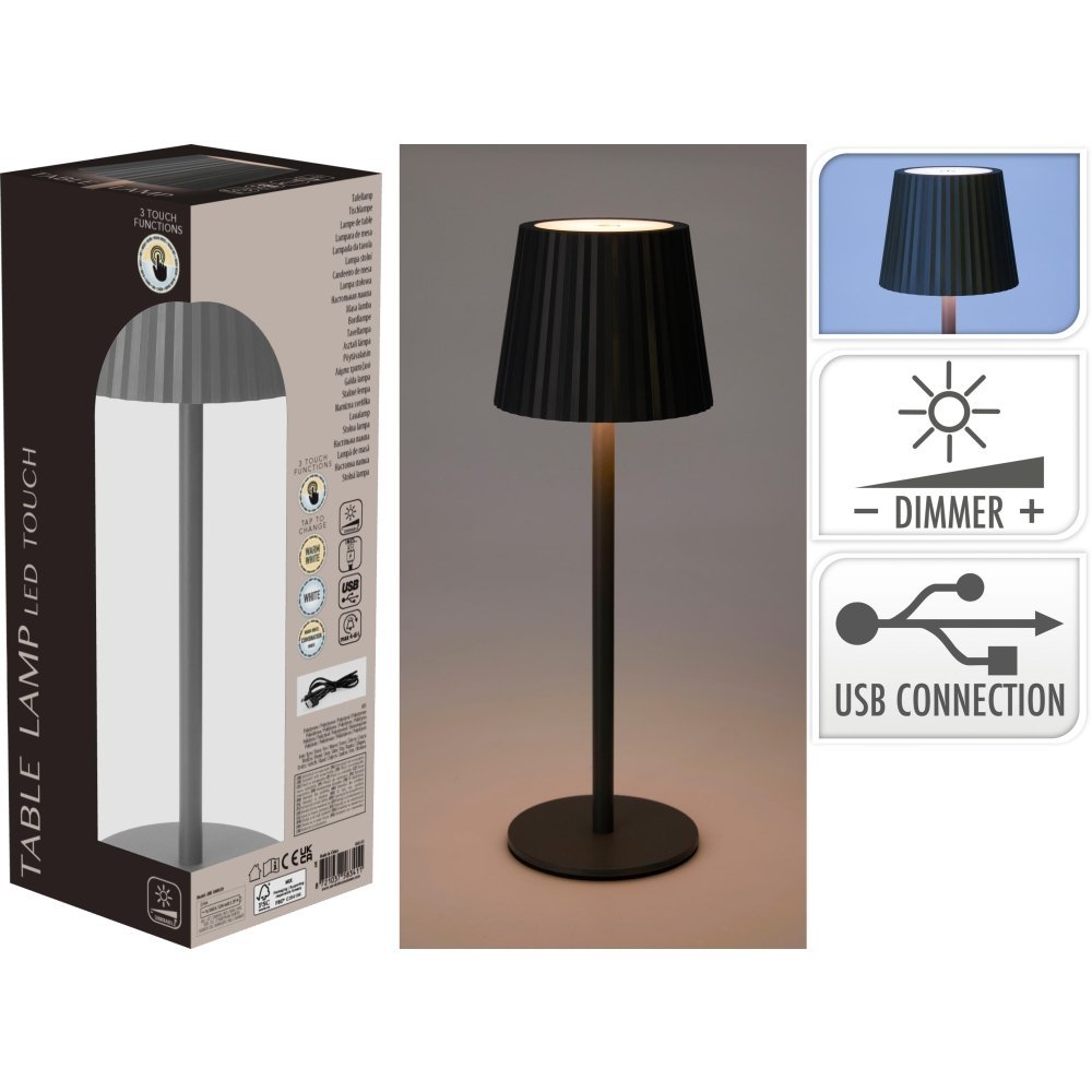 Lámpara de mesa LED 27cm Koopman gris