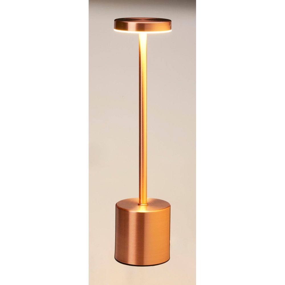 Lámpara de mesa Koopman 34 cm cobre LED regulable