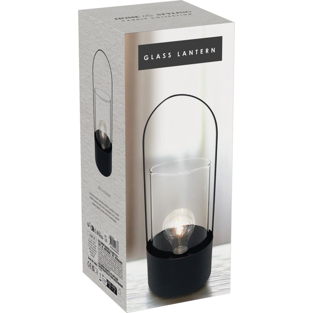 Farol Metal Negro 12x31cm LED Koopman
