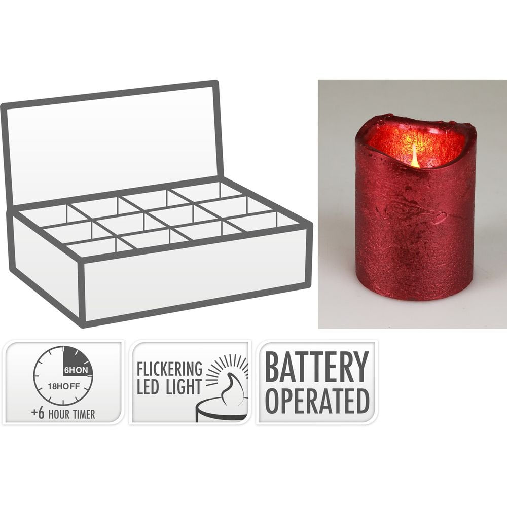 EXPOSITOR 12 VELAS LED CON TEMPORIZADOR 50X65MM | KOOPMAN CHRISTMAS | ENVASE 12 UDS. UNIDAD | 8721037610353 Imagen principal del producto