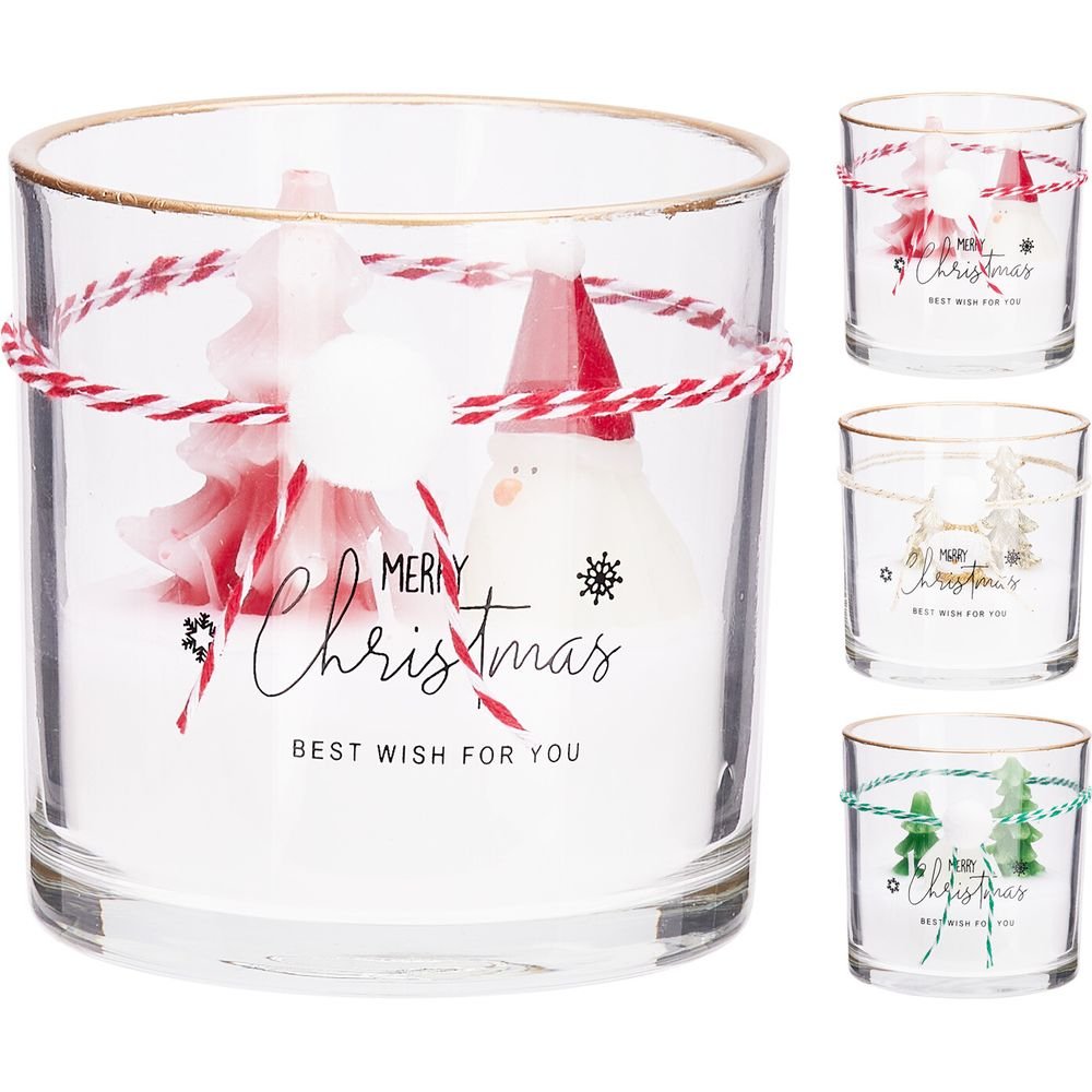 EXPOSITOR 12 VELAS EN VASO 10X10CM NAVIDEÑAS SURTIDAS | KOOPMAN CHRISTMAS | ENVASE 12 UDS. UNIDAD | 8721037612197 Imagen principal del producto