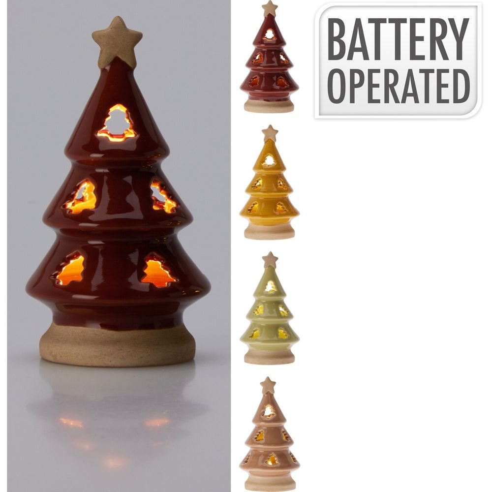 EXPOSITOR 12 ARBOLES DE NAVIDAD LED 12CM COLORES SURTIDOS | KOOPMAN CHRISTMAS | 1 UNIDAD | 8721037615600
