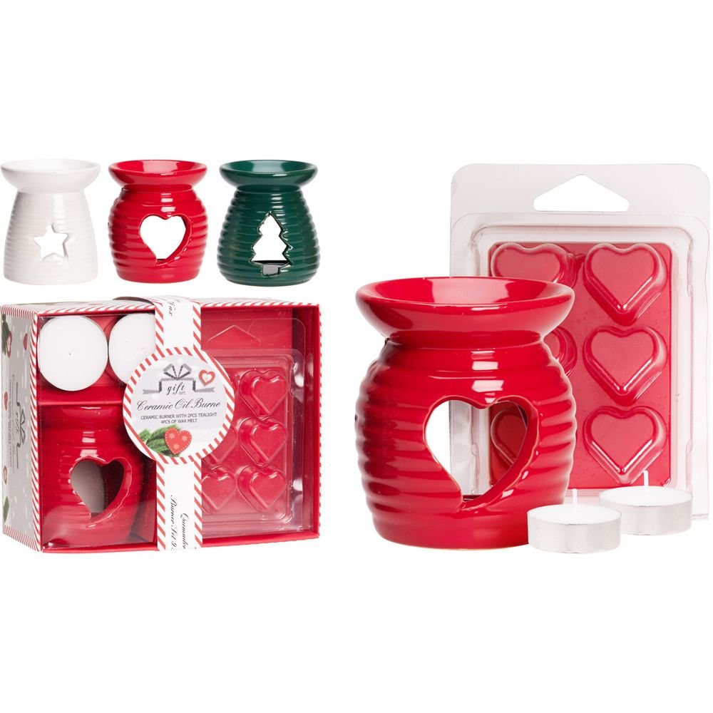 SET QUEMADOR DE ACEITE + VELAS NAVIDAD MODELOS SURTIDOS | KOOPMAN CHRISTMAS | 1 UNIDAD | 8721037619332 Imagen principal del producto