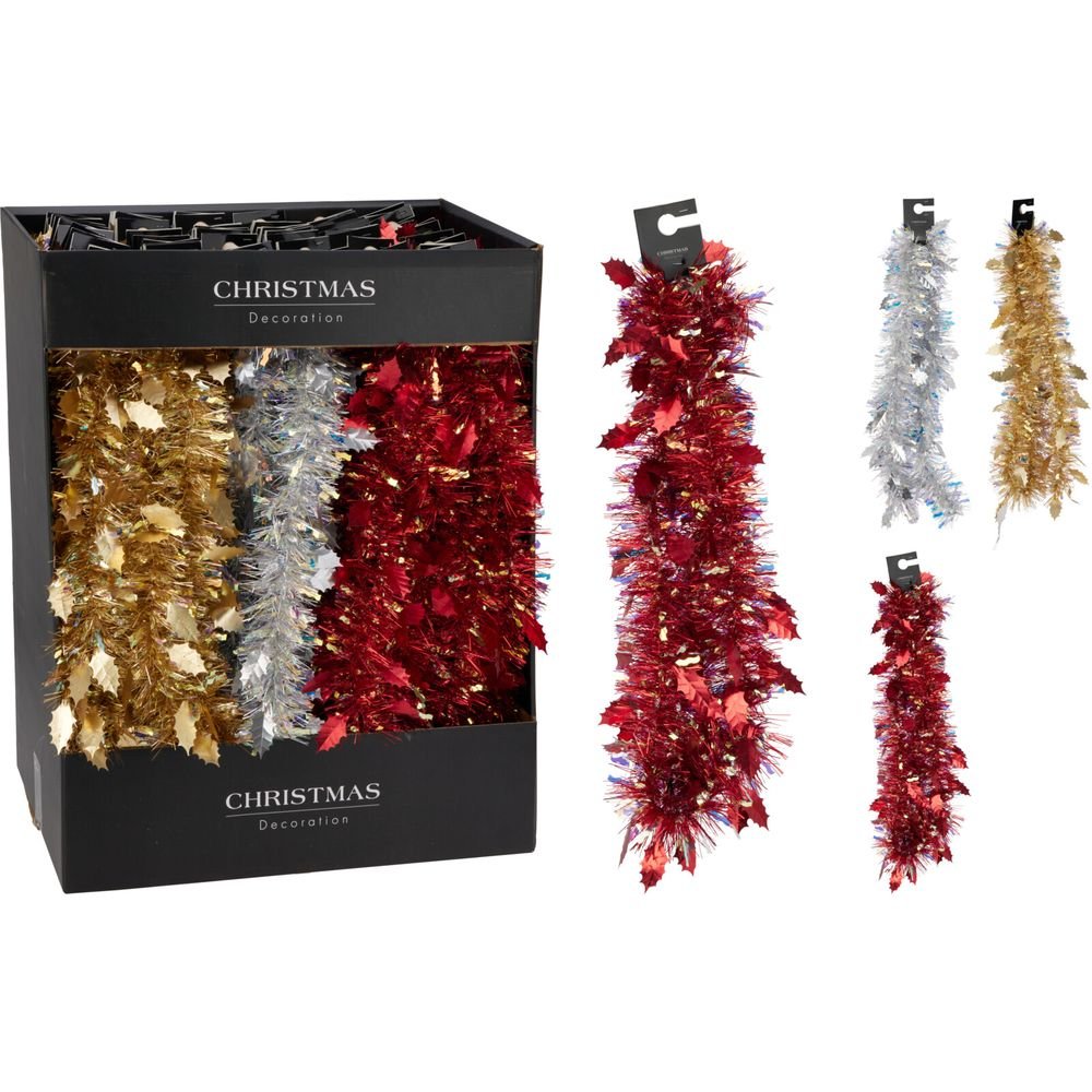 EXPOSITOR 36 GUIRNALDAS ESPUMILLON 180CM 3 SURTIDOS | KOOPMAN CHRISTMAS | ENVASE 60 UDS. UNIDAD | 8721037638388 Imagen principal del producto