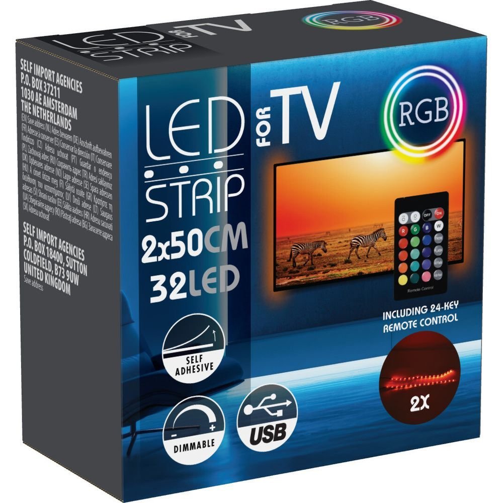 Tira LED 2 m multicolor con mando a distancia Koopman Imagen principal del producto
