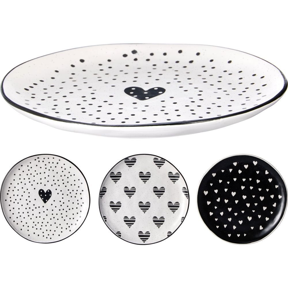 Plato Gres 205 mm Black & White Koopman Imagen principal del producto