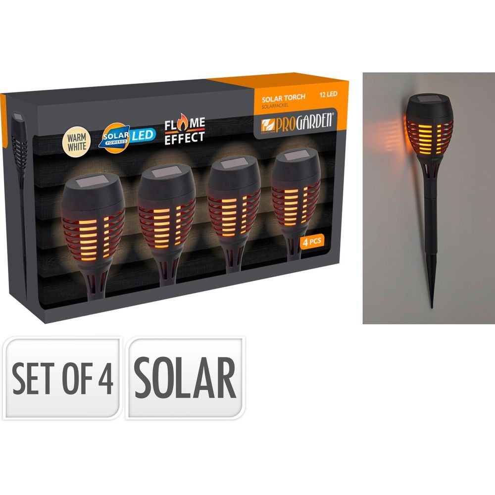 Set 4 Antorchas Solares Black Koopman Imagen principal del producto
