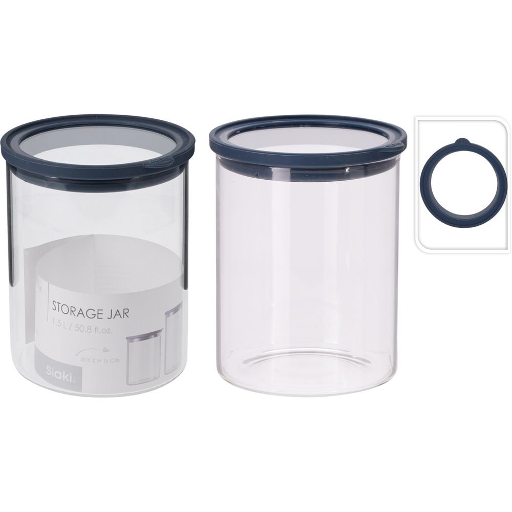 Tarro con tapa hermética vidrio 1500ml Koopman