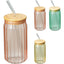 Vaso Contapa Bambu y Pajita Borosilicato 500ml Koopman